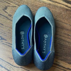 Rothys Birdseye gray round toe flat woman’s shoes Size 8